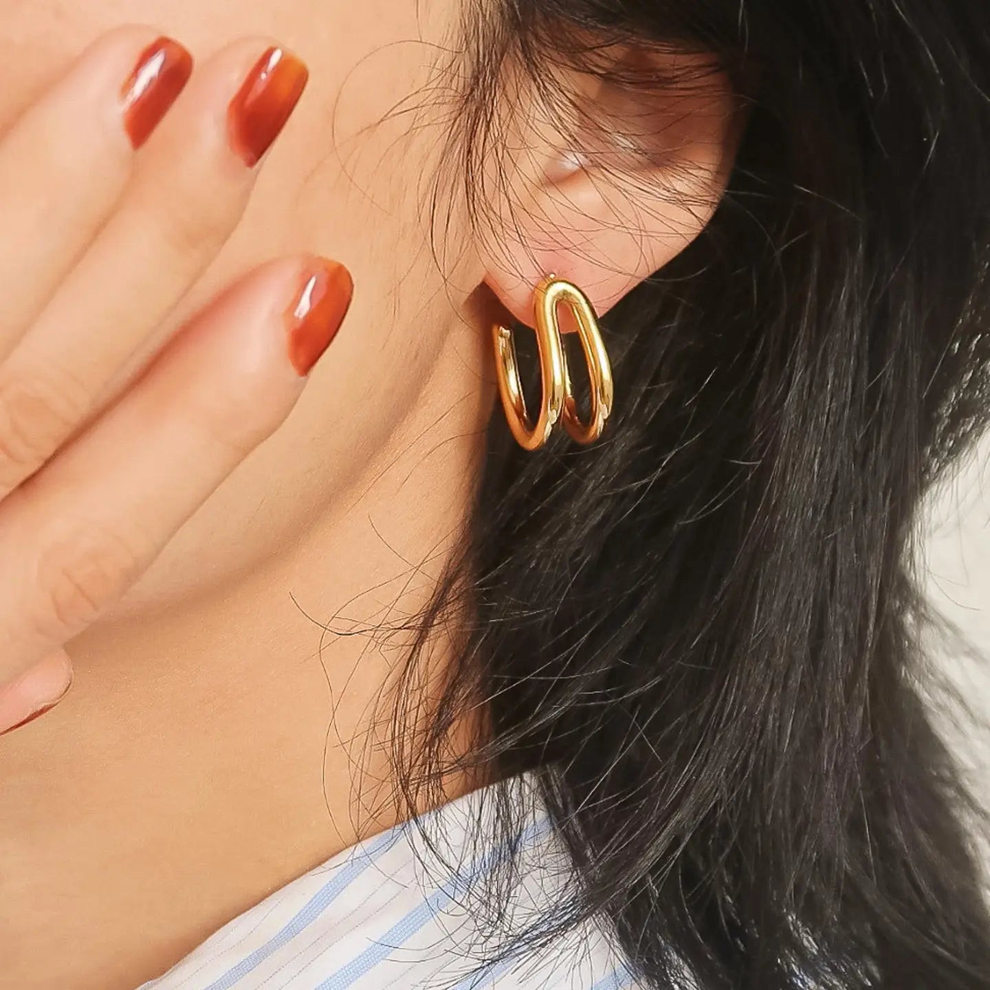Lucille Double C Hoop Earrings