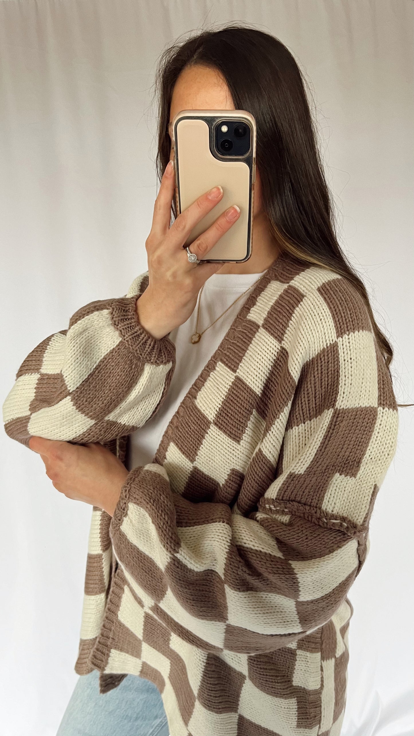 Checkmate Cardigan / Mocha