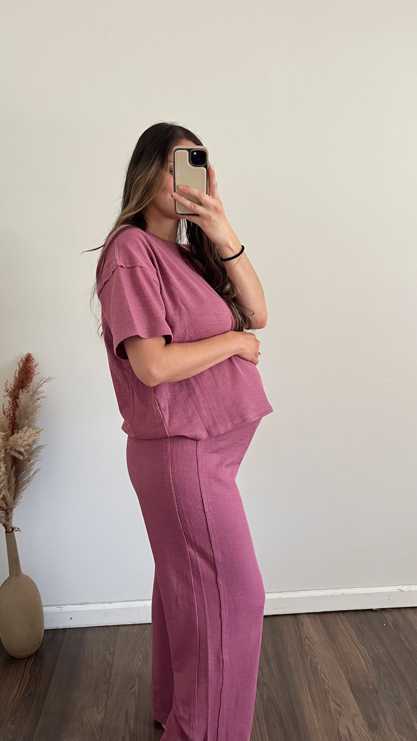 Berry Ribbed Knit Set