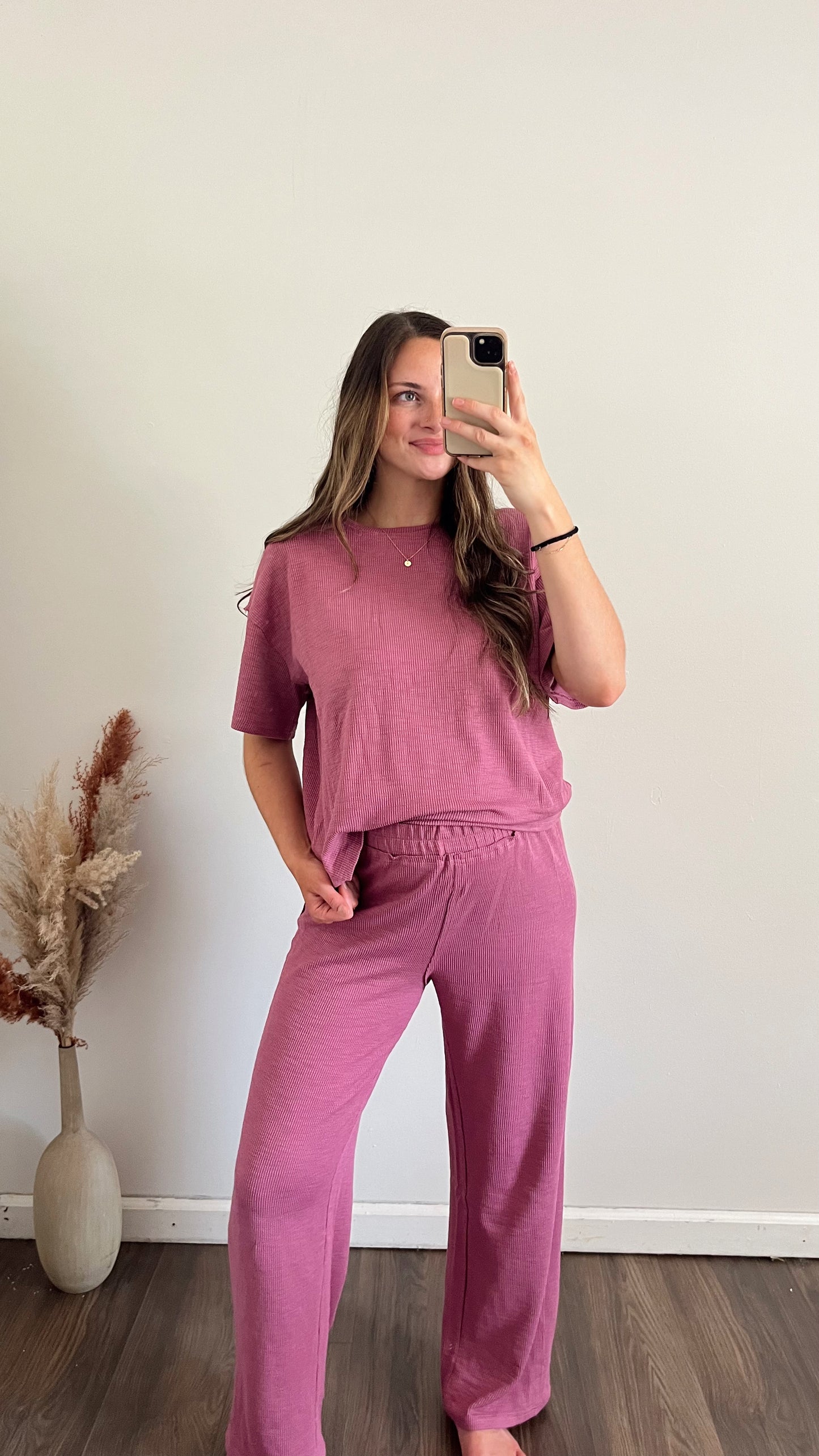 Berry Ribbed Knit Set