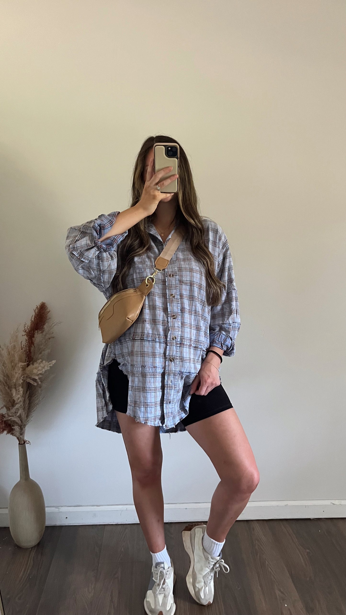 Callie Plaid Tunic / Peri Blue