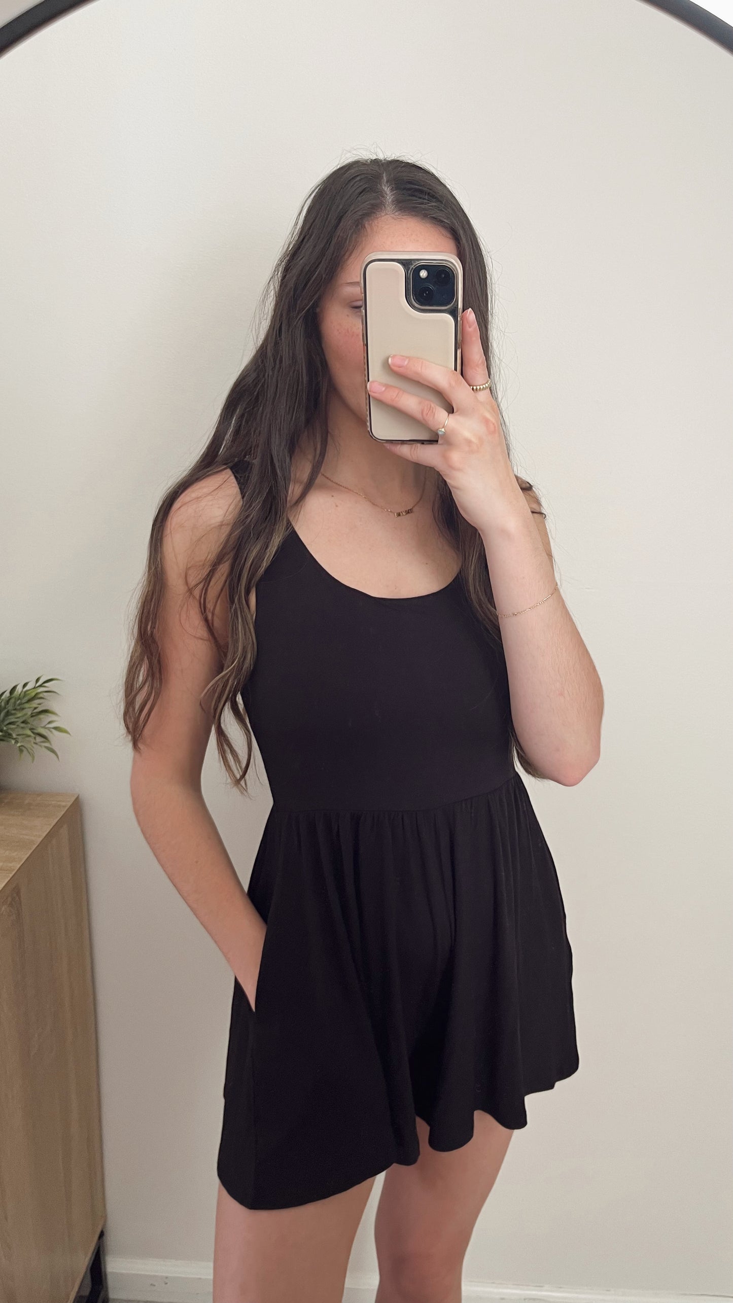 Essential Double Layered Romper / Black