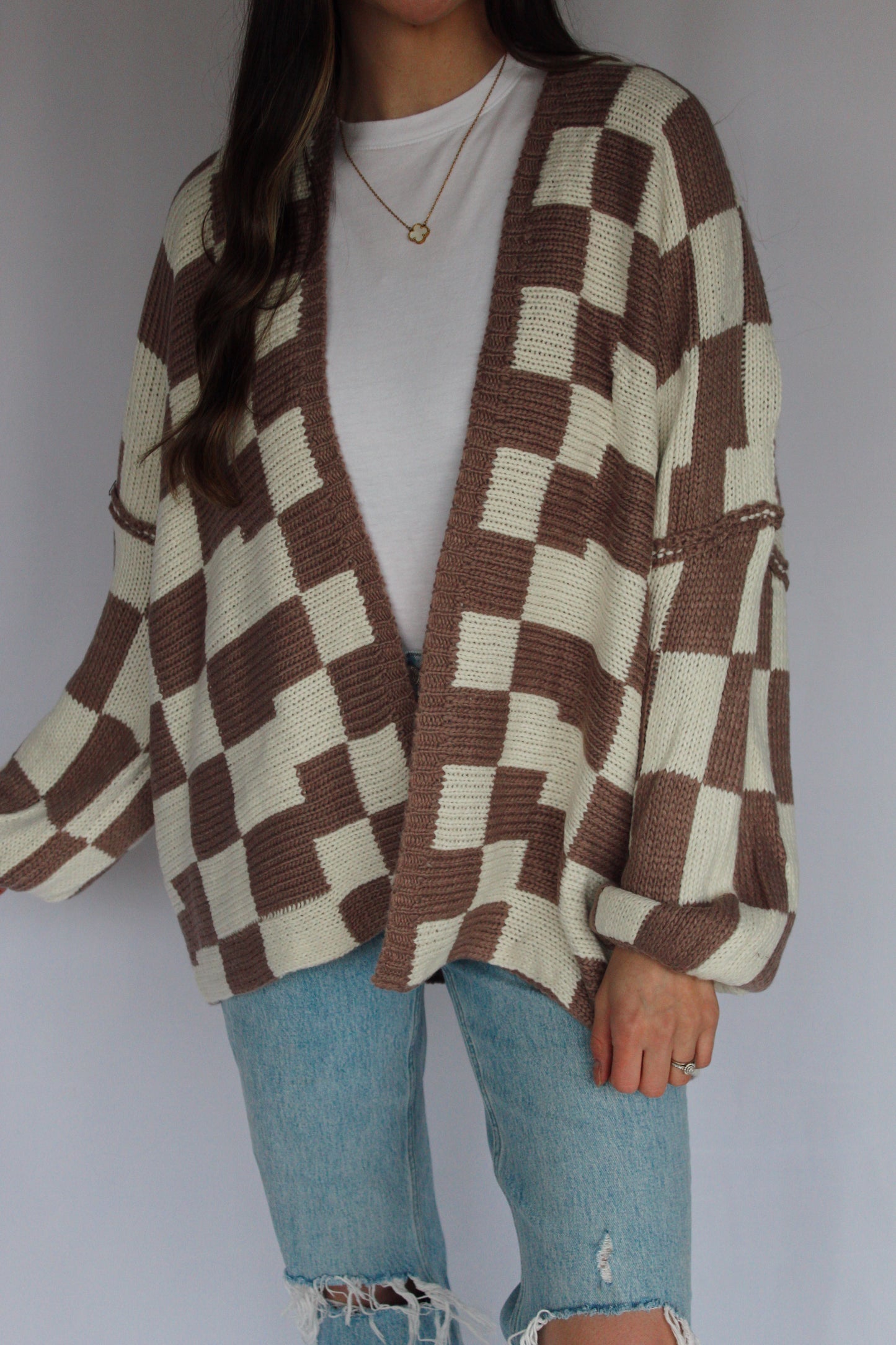 Checkmate Cardigan / Mocha