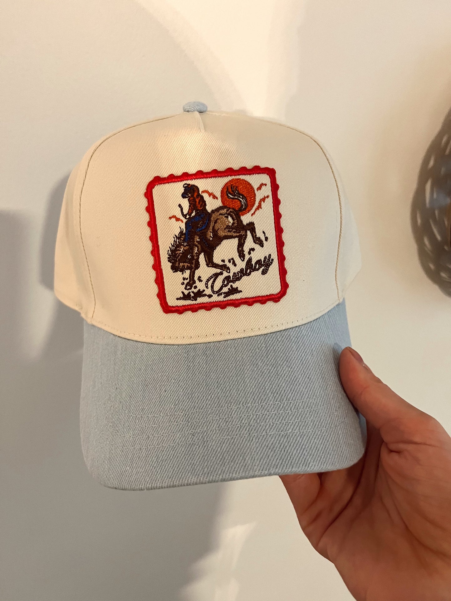 Vintage Cowboy Hat / Light Denim