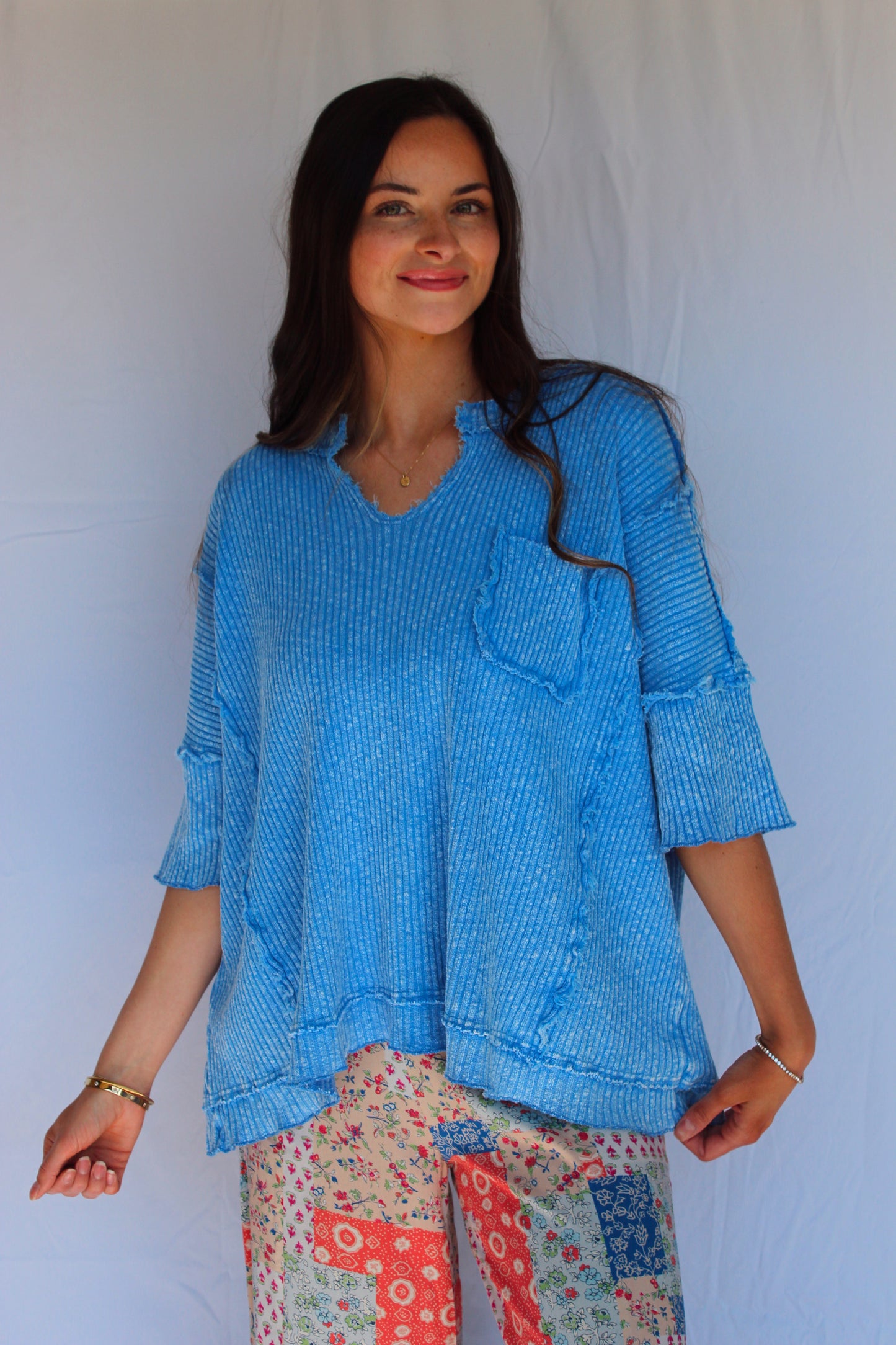 The Mallory Top / Ocean Blue