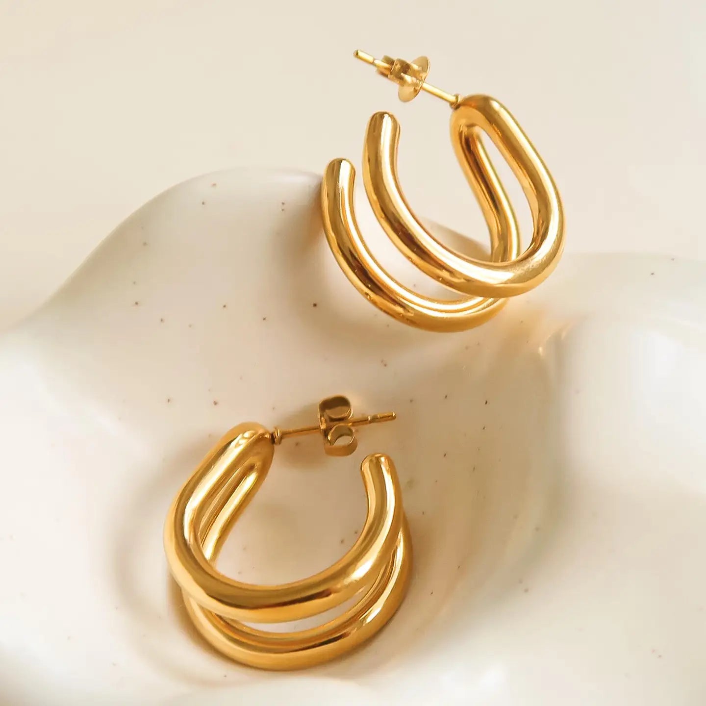 Lucille Double C Hoop Earrings