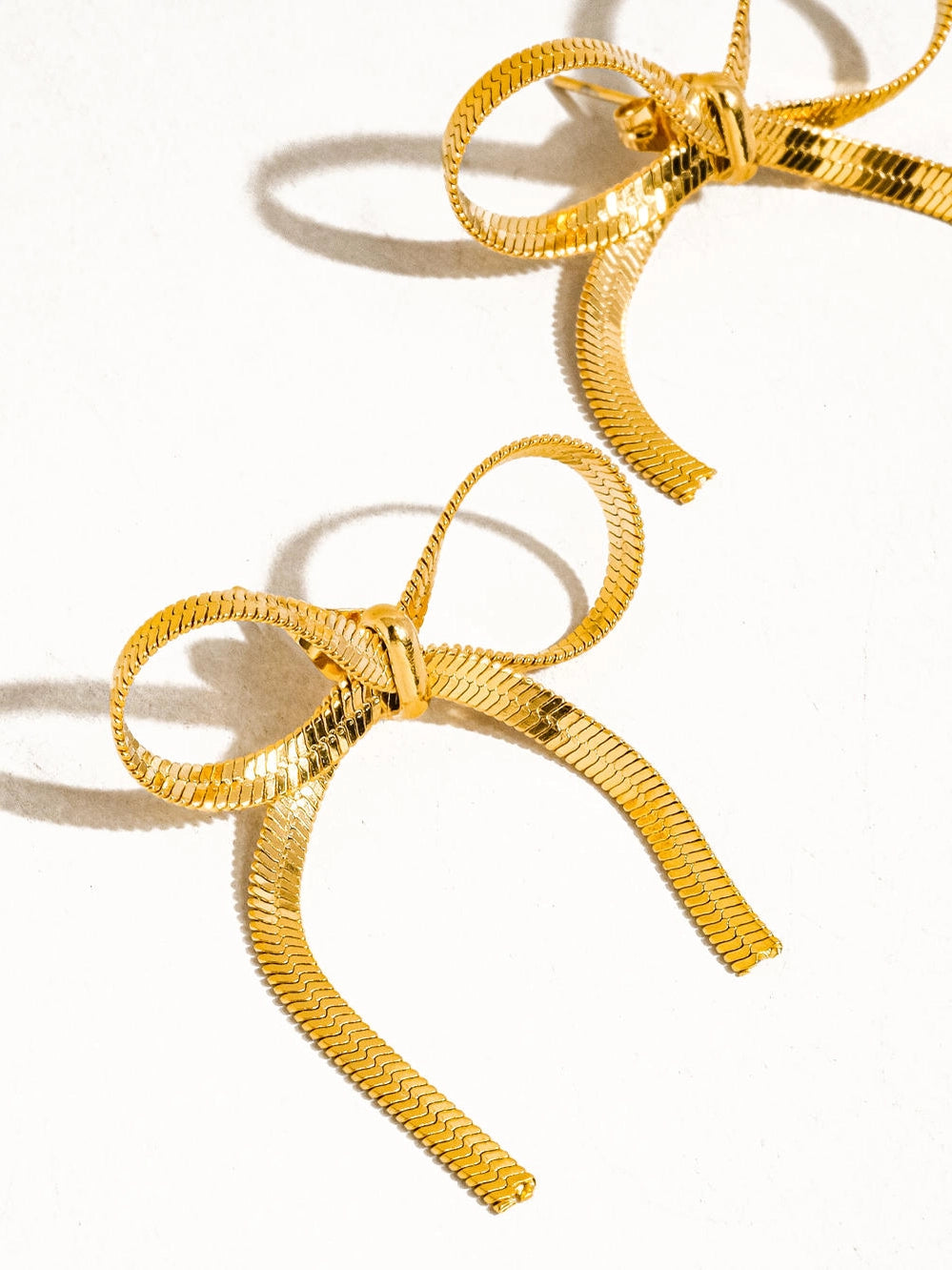 Herringbone Bow Earrings