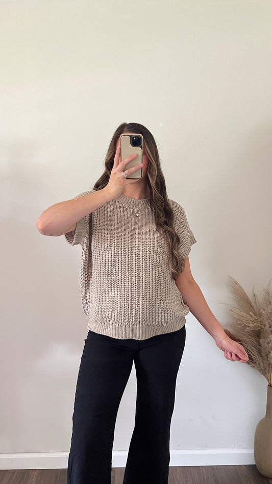 Jen Short Sleeve Sweater Top