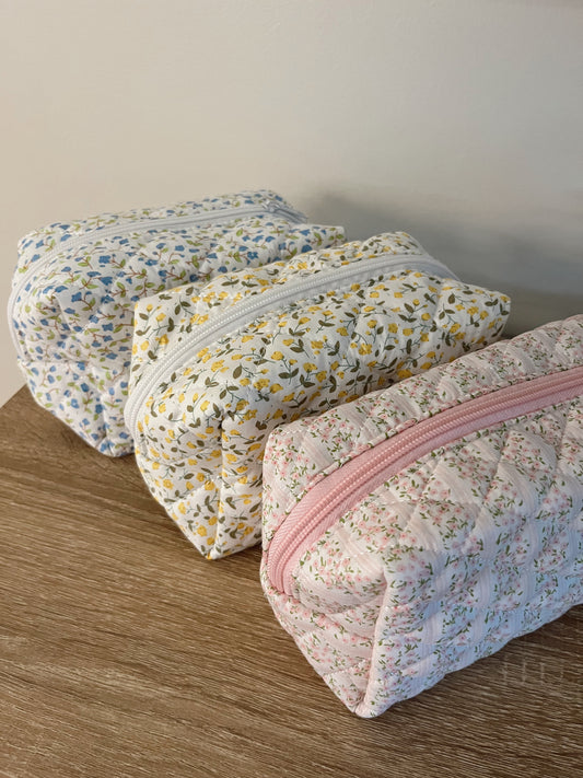 Quilted Cosmetic Bags / 3 colors