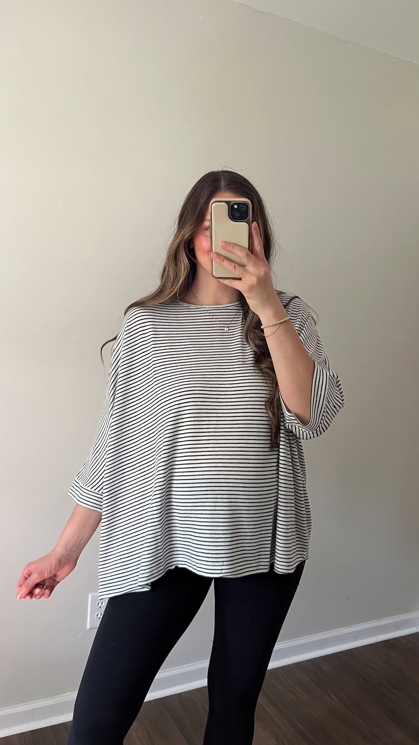 Easy Days Striped Oversized Tee