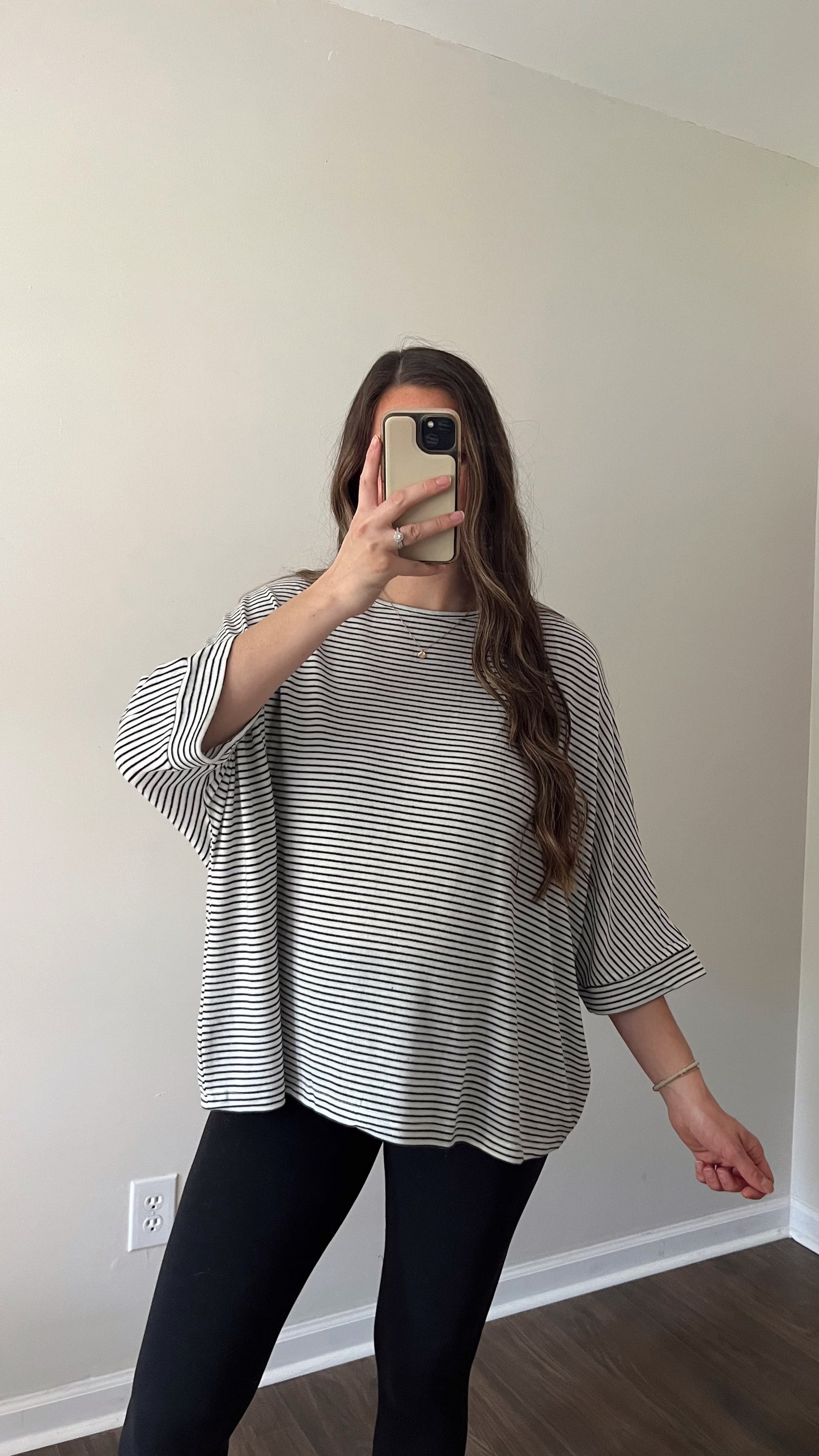 Easy Days Striped Oversized Tee