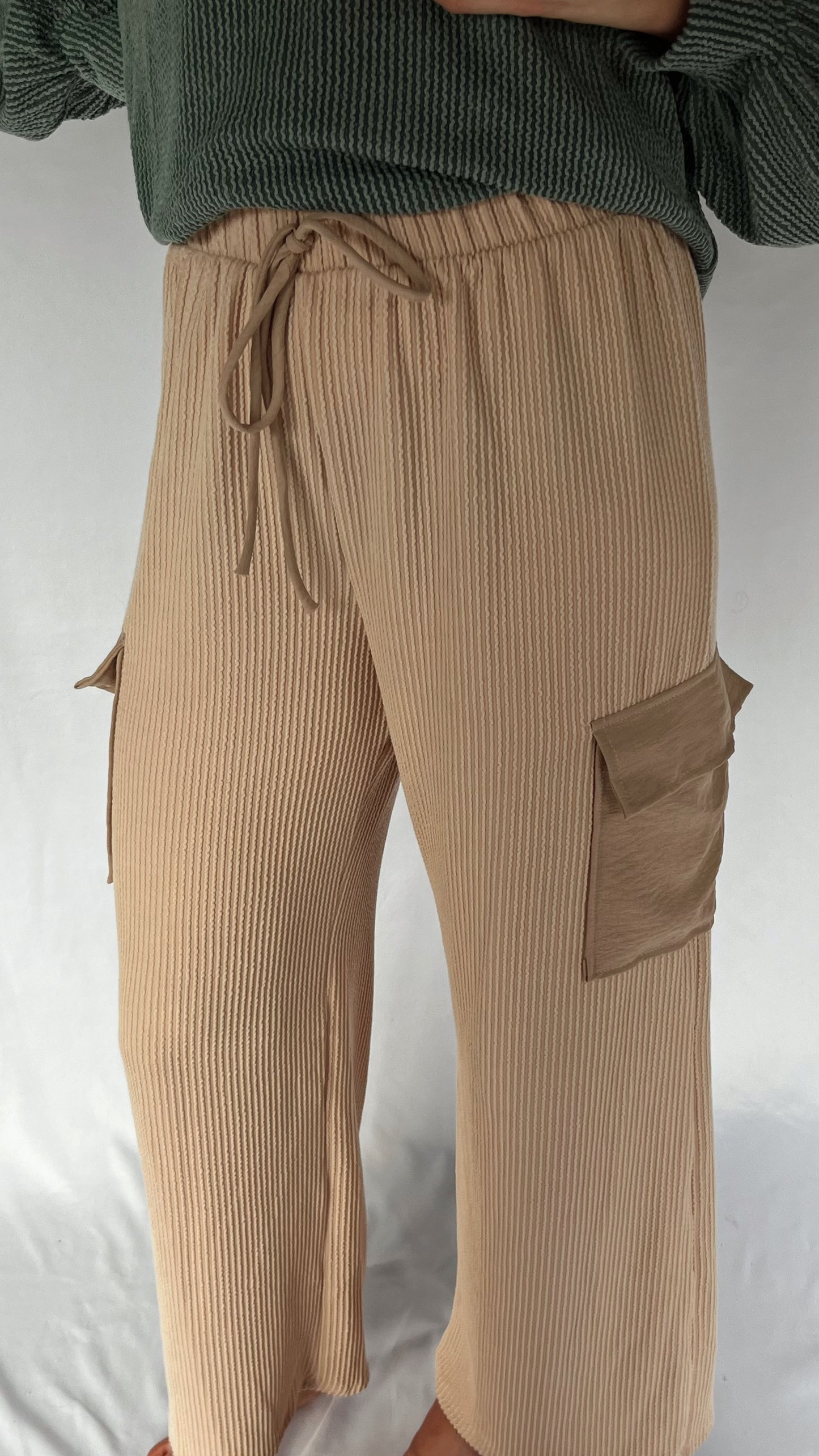 Ribbed Cargo Lounge Pants / Taupe / DOORBUSTER!