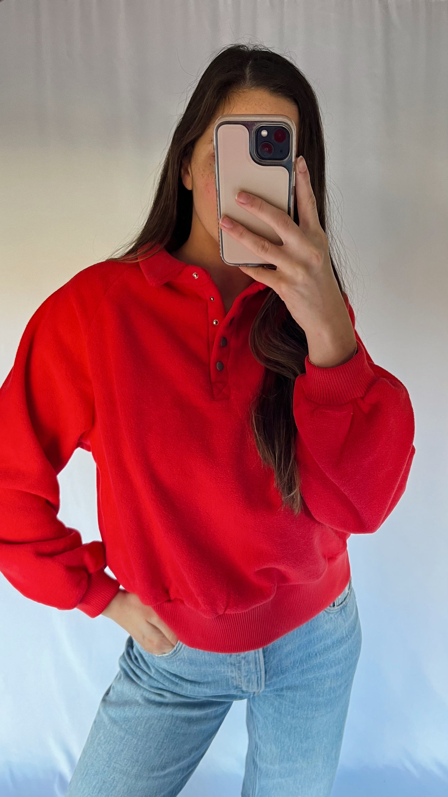 Cozy Cherry Red Pullover / DOORBUSTER!