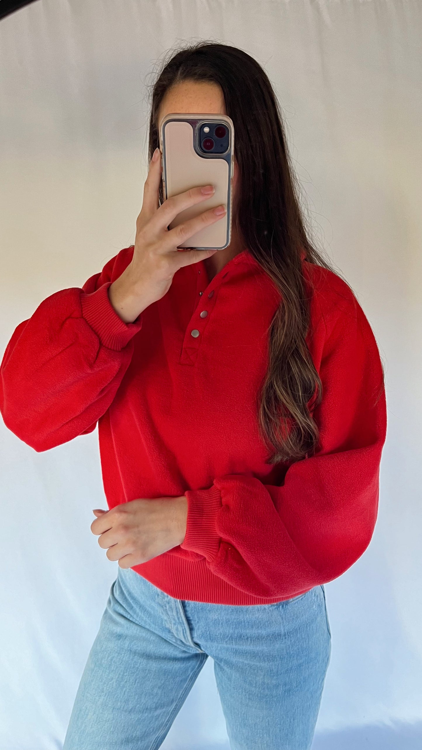 Cozy Cherry Red Pullover / DOORBUSTER!