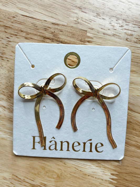 Herringbone Bow Earrings