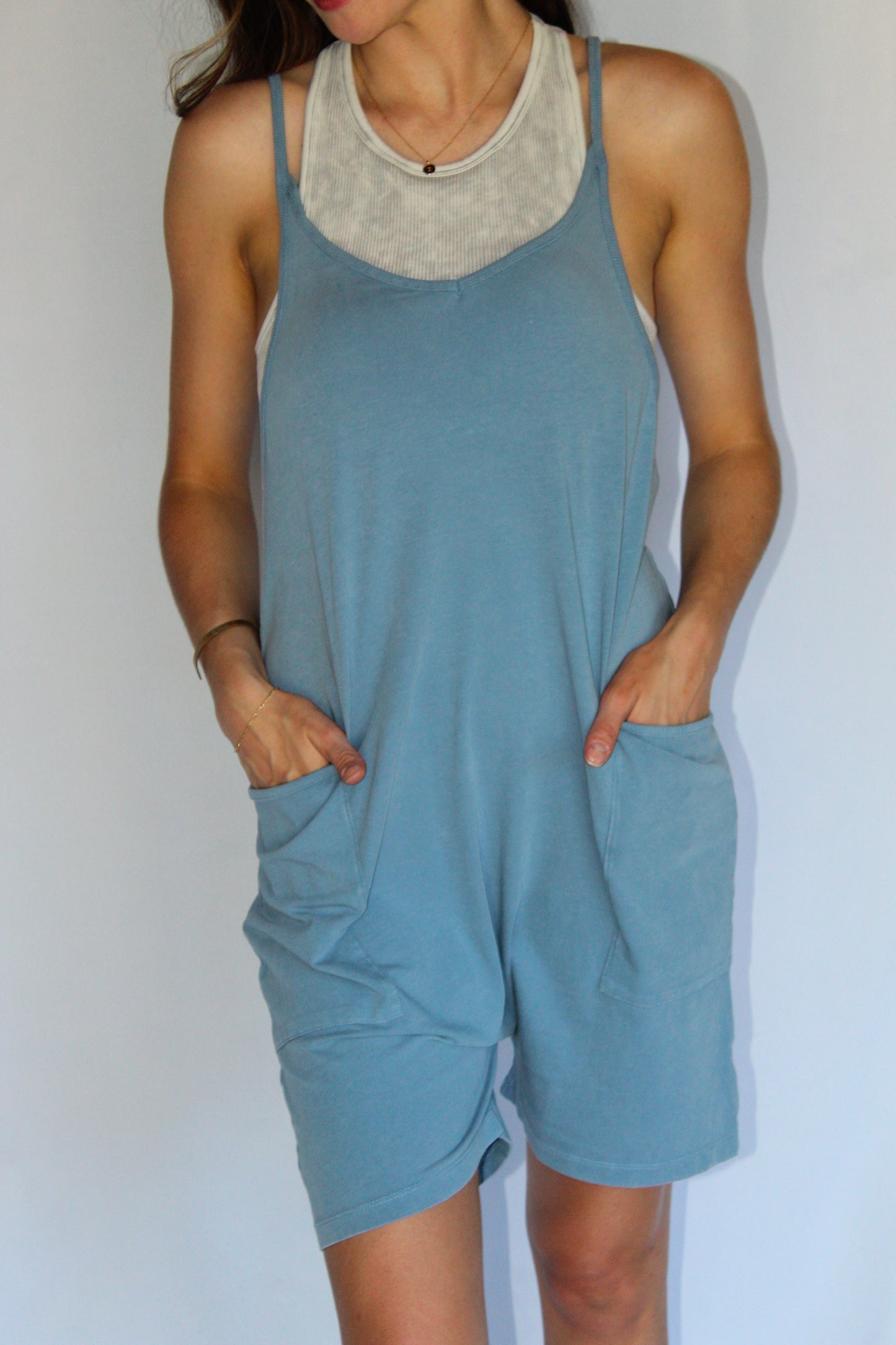 Mineral Washed Loose Fit Romper