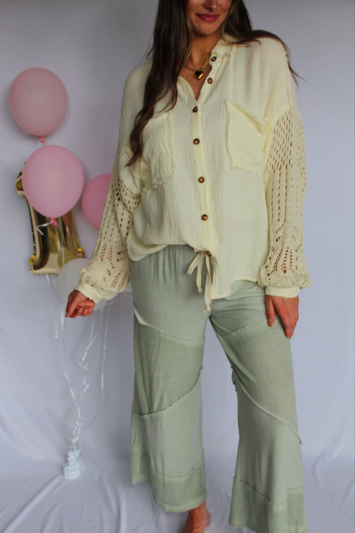 Megan Flowy Pants / Sage