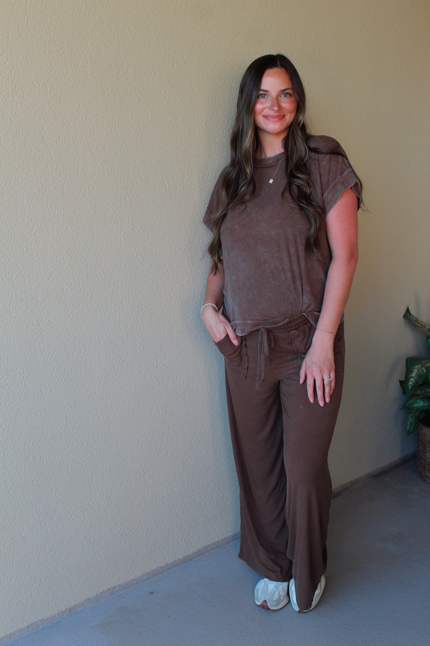 Ribbed Lounge Set / Brown