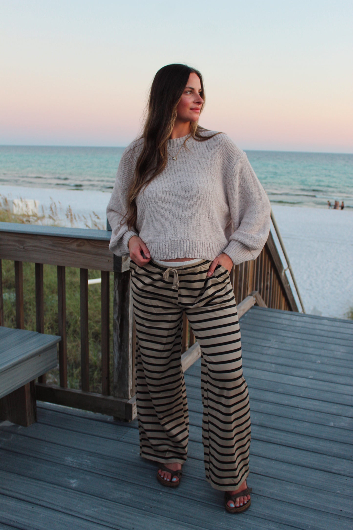 Balloon Sleeve Knit Sweater / Bone