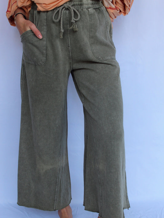 Jane Wide Leg Pants - Ash