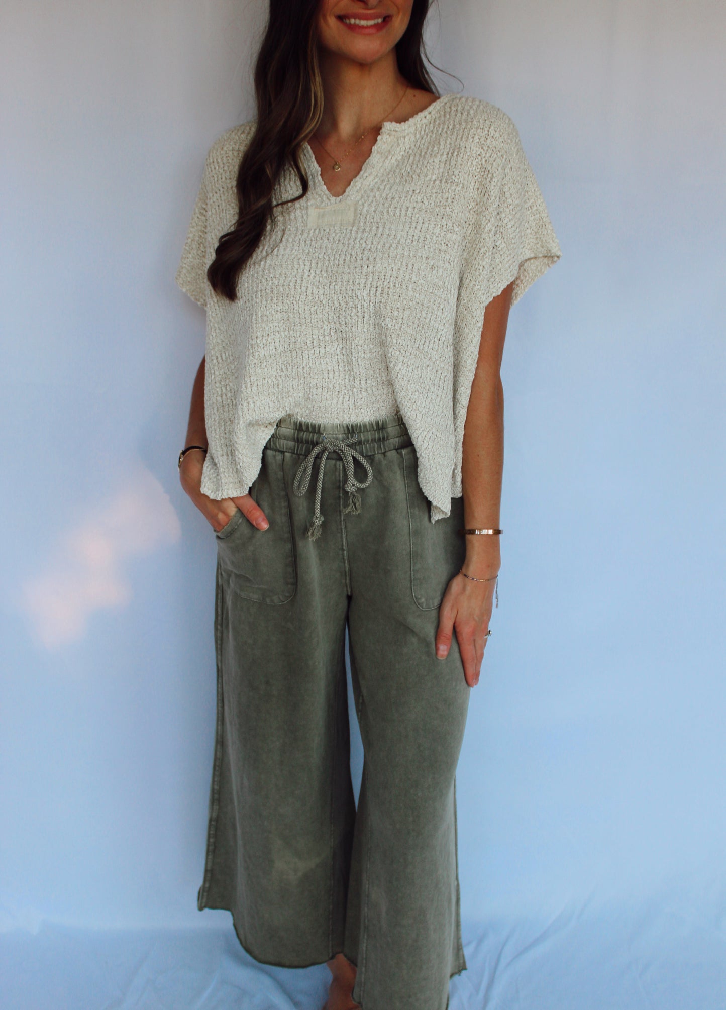 Jane Wide Leg Pants - Ash